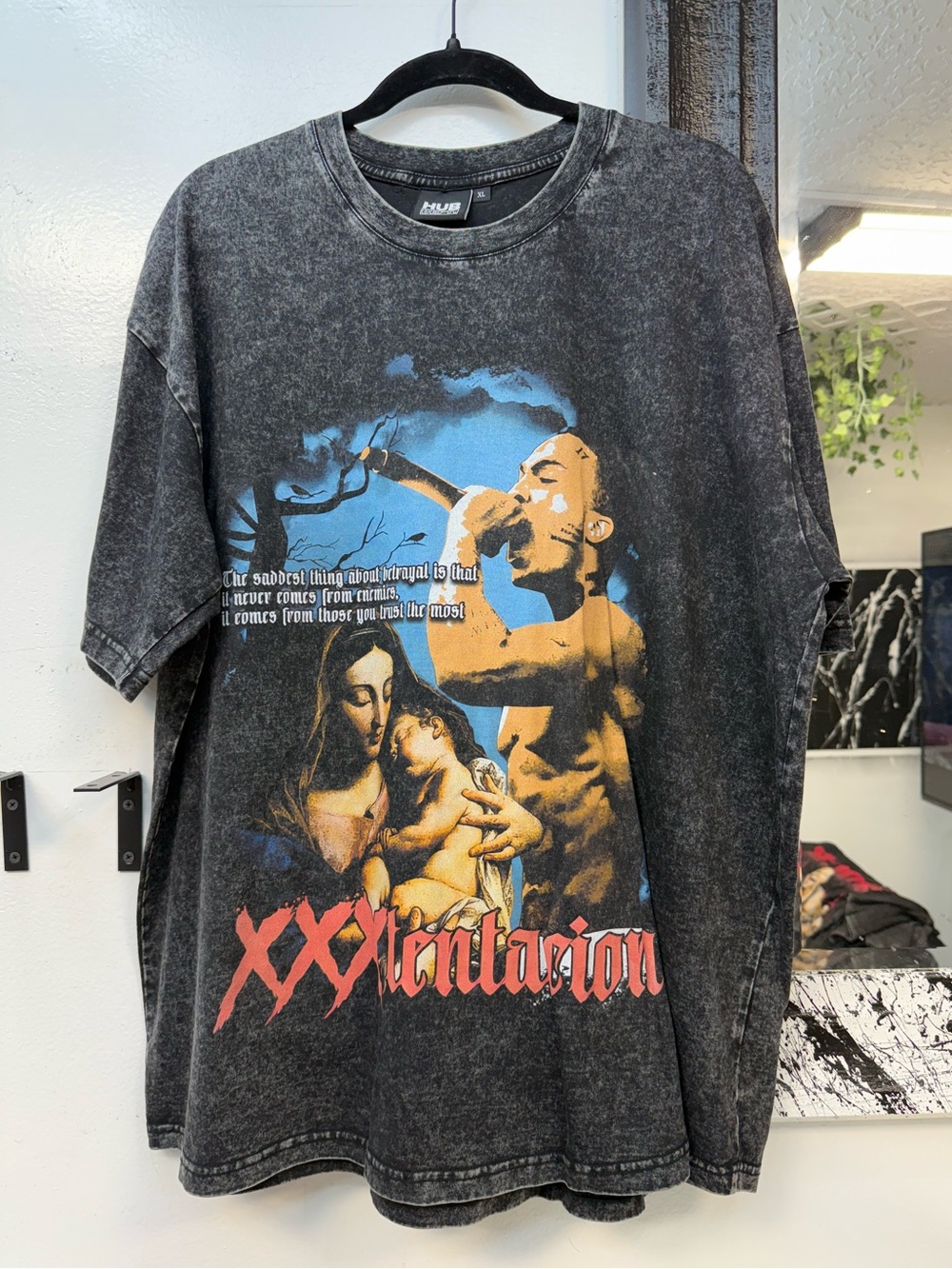 XXXTentacion Graphic Black Mineral Wash Rap Tee